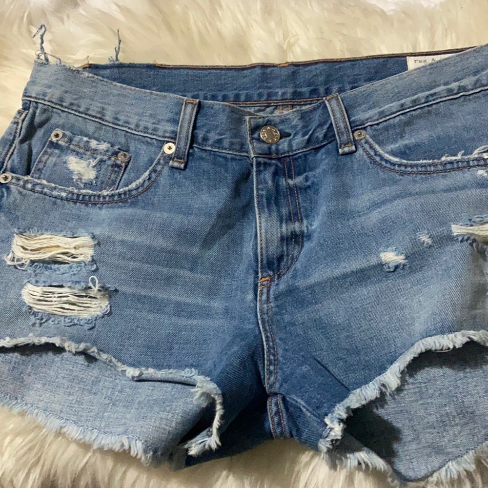 Rag & bone distressed cutoff denim shorts gunner
